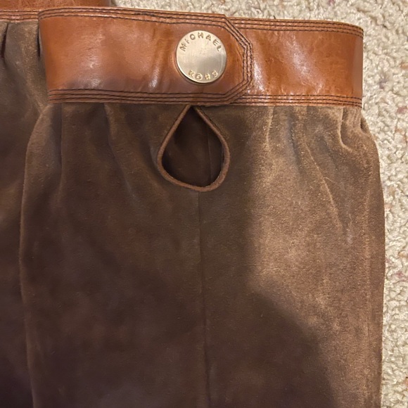 Michael Kors brown suede harness slouch boots - Picture 2 of 6